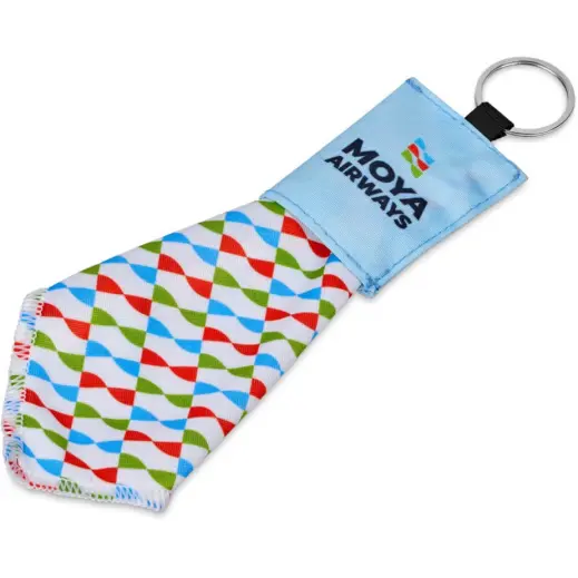 Hoppla Aquila Polyester Keyring Pouch with Cleaning Cloth Branded Open
